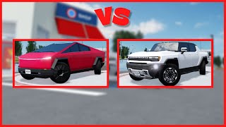 Tesla CyberTruck VS Hummer EV  Roblox Greenville [upl. by Deirdre]