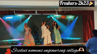 Freshers party 2k23🎉sridevi womens engineering college  groupperformance engineering [upl. by Ycat410]