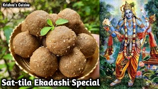 Sat Tila Ekadashi Recipe  Sesame Ladoo Recipe  Iskcon Prasad  Krishnas Cuisine sesameladoo [upl. by Asilat460]