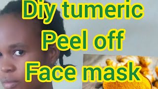 HOW TO diy make a tumeric and gelatine peel off face mask  2020 for black heads removal tumeric [upl. by Buseck712]