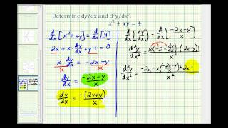 Ex Implicit Differentiation to Determine a Second Derivative [upl. by Nywles480]