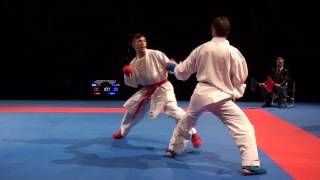 Karate1 PL Almere 2014  HORUNA vs YAGCI  Kumite male 75 FINAL [upl. by Yrdua]