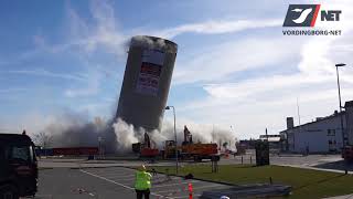 Silosprængning i Vordingborg går galt  Demolition of silo in Vordingborg Denmark goes wrong [upl. by Dosi]