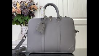 Louis Vuitton Porte Documents Voyage PM M11659 Roche Gris Gray [upl. by Rimhsak739]