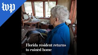 Florida resident returns to ruined home [upl. by Eno]