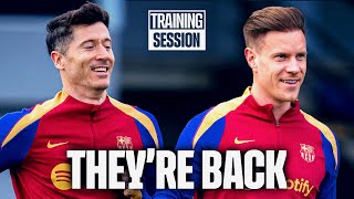 THE INTERNATIONAL PLAYERS ARE BACK 👊  FC Barcelona training 🔵🔴 [upl. by Alym]