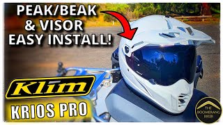 KLIM Krios Pro Helmet  How to install the Peak  Beak and Visor  Shield [upl. by Relyuhcs]