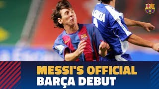 Leo Messis official debut against Espanyol [upl. by Kamat]