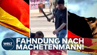 LEIPZIG quotPolizei wertet Video ausquot Fahndung nach MachetenAngreifer bei Massenschlägerei läuft [upl. by Amersham421]