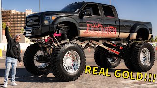 The Most Expensive Lifted Truck EVER 24k Gold Plated Lift [upl. by Ellednahc]