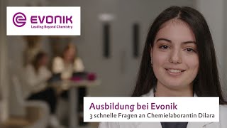 Ausbildung  3 schnelle Fragen an Chemielaborantin Dilara  Evonik [upl. by Ydroj]