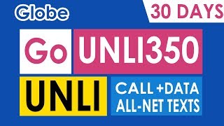 How to Register Globe GoUNLI350 for 30 Days Unli Call and Texts Promo [upl. by Neesay]