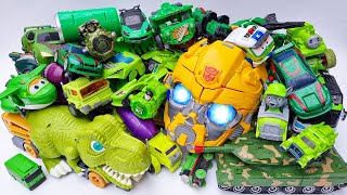 Full Green TRANSFORMERS Robot Tobot Car Toy  Rise of BUMBLEBEE Revenge  TRACTOR JCB Transformation [upl. by Kacy]