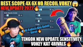 Tengok New Update Sensitivity Vokey Kat 4Rivals🔥Best Scope 4x 6x No Recoil Vokey😱 Pubg Mobile [upl. by Ide961]