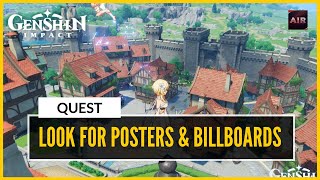 Genshin Impact  Look For Posters amp Billboards In Mondstadt Quests [upl. by Concettina696]