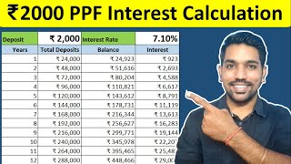 ₹2000 PPF Interest Calculation for 15 Years  PPF Calculator amp Account Benefits [upl. by Stanfield]