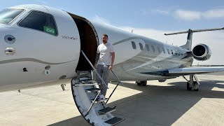 POV FLYING ON A PRIVATE JET FROM DUBAI TO LONDON  MY FIRST TIME [upl. by Arodnahs]