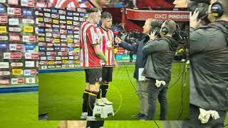 Gustavo Hamer stood at stool with Harry Souttar during postmatch player interviews [upl. by Dillon662]