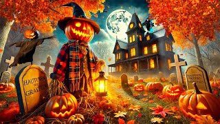 Autumn Village Halloween Ambience 🎃 Eerie Halloween Sounds👻 Haunted Halloween Background Music [upl. by Ellehsem977]