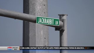 Jackrabbit Lane gets new bike path as part of expansion [upl. by Ainolloppa742]