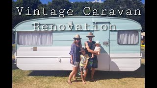 Vintage Caravan Renovation • The full process  before amp after • Full Time RV Travelling Family [upl. by Yzzo]