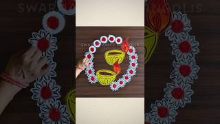 Freehand Rangoli✨ rangoli kolam muggulu shorts ytshorts viral trending youtubeshorts art [upl. by Placeeda]