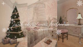 ⁺₊❆⋆ pink christmas bedroom  bloxburg speedbuild ‧₊˚ [upl. by Swift]