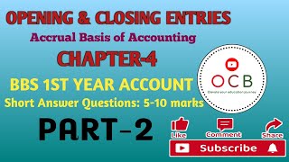 bbs 1st year account Ch4 ACCRUAL BASIS OF ACCOUNTING Short answer Questions solution [upl. by Sainana]