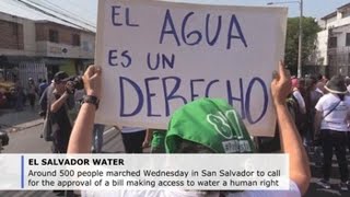 Hundreds of Salvadorans march against water privatization [upl. by Amaryl211]