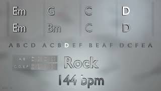 Backing Track in B Phygian E Minor  Bm D C Em G C D Em Bm C D  Rock  144 bpm [upl. by Anitra942]