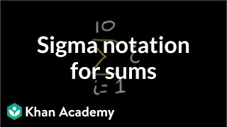 Sigma notation for sums  Sequences series and induction  Precalculus  Khan Academy [upl. by Nagey]