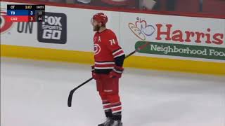 Jaccob Slavin OT Goal [upl. by Ecnaralc]