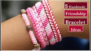 5 Handmade Friendship Bracelets Ideas How To Make Thread Bracelet At Home DIY JewelryCreationampyou [upl. by Lokim142]