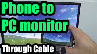 How to connect Smartphone to PC Monitor through Cable LG G3 [upl. by Nileak609]