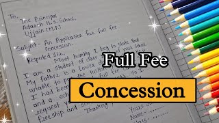 Application for full fee concession ki application full Concession [upl. by Ahab]