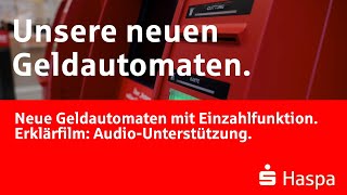 AudioUnterstützung  Hamburger Sparkasse  Neue Geldautomaten mit Einzahlfunktion [upl. by Spohr]