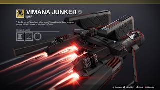 How to get Vimana Junker exotic ship  Vaulted Obstacles Triumph Destiny 2 [upl. by Brawley687]