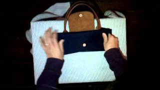 How to fold Longchamp le pliage bag [upl. by Tresa]