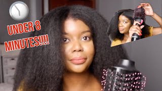 HOW TO BLOW DRY THICK NATURAL 4C HAIR  Using the revlon blow dryer brush UNDER 8 MINUTES [upl. by Questa]