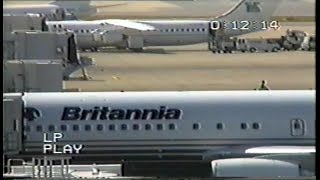 Gatwick Airport from the old viewing platform Britannia airways Virgin Airlines [upl. by Yerffoeg]