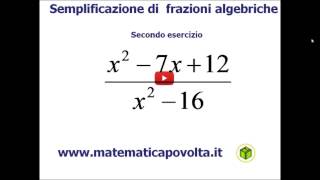 Semplificazione frazioni algebriche  Secondo esercizio [upl. by Icaj]