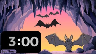 3 Minute Timer  Creepy Bats  October Halloween Fun [upl. by Nickie26]