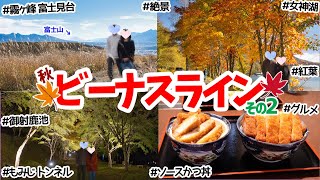 【カップル旅】ビーナスライン完結・富士山と紅葉🍁の絶景ドライブ＋グルメ🍰 [upl. by Catlaina]