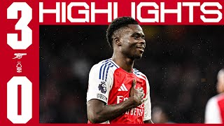 THREE BIG POINTS  HIGHLIGHTS  Arsenal v Nottingham Forest 30  Saka Partey Nwaneri  PL [upl. by Nona449]