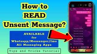 Paano basahin ang mga na UNSENT or DELETED Messages  For Messenger Whatsapp Imo Etc [upl. by Aittam]