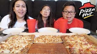 PIZZA HUT BIG DINNER BOX MUKBANG EATING SHOW [upl. by Nanette]