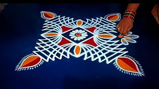 Easy beginners kolam designs 🌺 Simple rangoli designs [upl. by Paulita]