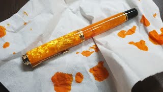 Pelikan M600 Vibrant Orange Fountain Pen Review [upl. by Eille]