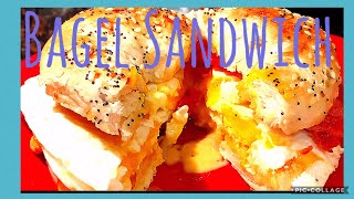 Bagel Sandwich With Eggs Cheese Bacon  Best Bagel Sandwich Recipe  Bagel Breakfast Sandwich [upl. by Veta]