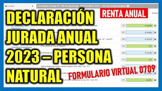 Declaración Anual SUNAT 2023 Persona Natural Formulario Virtual 709 Renta Anual [upl. by Nho847]